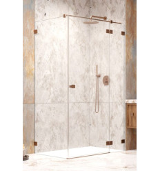 Kabina prysznicowa 80x70 Essenza Pro 8 Brushed Copper KDJ Radaway (10480512-01-01R + 10520245-93-01R + 10540070-01-01)