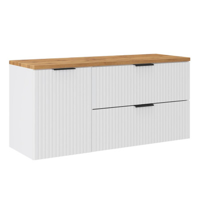 Zestaw meblowy 120cm z blatem i szafką z koszem na pranie Adel White Comad (SET-ADW B WOTAN 120CM LB)