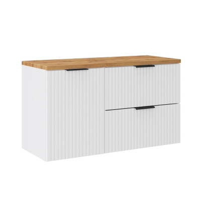 Zestaw meblowy 100cm z blatem i szafką z koszem na pranie Adel White Comad (SET-ADW B WOTAN 100CM LB)