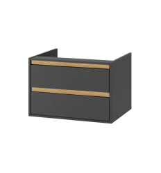 Tuto szafka wisząca 80 cm podumywalkowa 2 szuflady, szary/dąb Excellent (MLEX.0103.800.GRBL)