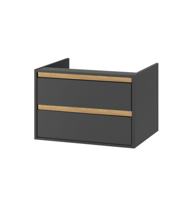 Tuto szafka wisząca 80 cm podumywalkowa 2 szuflady, szary/dąb Excellent (MLEX.0103.800.GRBL)