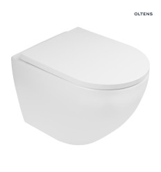 Zestaw OneForm Stille PureRim miska WC wisząca z deską wolnoopadającą biały połysk Hamnes Oltens (42047000)