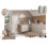 Zestaw meblowy 60cm z umywalką Lava i szafką wysoką Dalia Cashmere Comad (SET-DC 60CM UM LAVA WH HC)