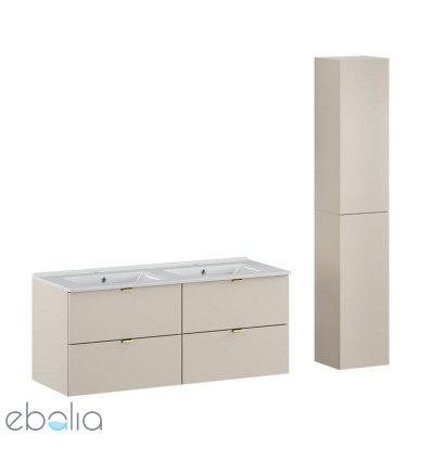 Zestaw meblowy 120 cm z umywalką Lava i szafką wysoką Dalia Cashmere Comad (SET-DC 120CM UM. LAVA HC)