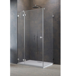 Kabina prysznicowa 80x70 Essenza Pro 8 Brushed Nickel KDJ Radaway (10480512-01-01L + 10520245-91-01L + 10540070-01-01)