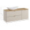 Zestaw z blatem 120 cm z umywalką Lena i szafką z koszem na pranie Dalia Cashmere Comad (SET-DC B CREMONA 120CM UN LENA LB)