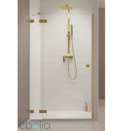 Drzwi prysznicowe 80 Essenza Pro 8 Brushed Gold DWJ Radaway (10480512-01-01L + 10510240-99-01L)