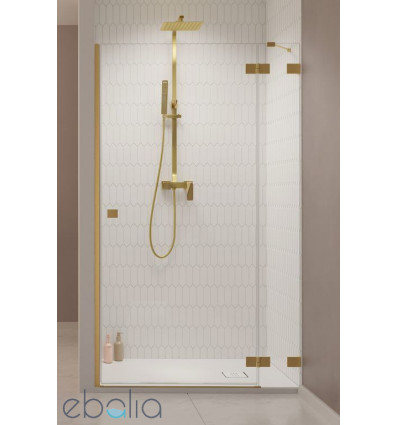 Drzwi prysznicowe 80 Essenza Pro 8 Brushed Gold DWJ Radaway (10480512-01-01R + 10510240-99-01R)