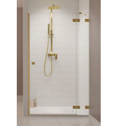 Drzwi prysznicowe 80 Essenza Pro 8 Brushed Gold DWJ Radaway (10480512-01-01R + 10510240-99-01R)
