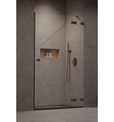 Drzwi prysznicowe 80 Essenza Pro 8 Brushed GunMetal DWJ Radaway (10480512-01-01R + 10510240-92-01R)