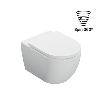 Miska wc 53,5 cm wisząca spin 360 z deską wolnoopadającą Stellar 2.0 Excellent (CEEX.6623.535.WH)