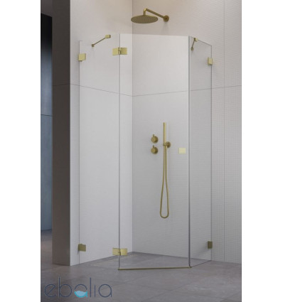 Kabina prysznicowa 80x80 Essenza Pro 8 Brushed Gold PTJ Radaway (10530000-99-01L + 10530100-01-01)