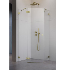 Kabina prysznicowa 80x80 Essenza Pro 8 Brushed Gold PTJ Radaway (10530000-99-01L + 10530100-01-01)