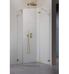 Kabina prysznicowa 90x80 Essenza Pro 8 Brushed Gold PTJ Radaway (10530000-99-01R + 10530600-01-01)