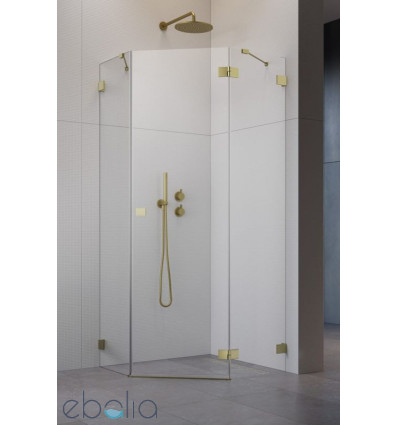 Kabina prysznicowa 90x80 Essenza Pro 8 Brushed Gold PTJ Radaway (10530000-99-01R + 10530600-01-01)