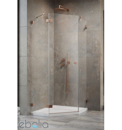 Kabina prysznicowa 80x80 Essenza Pro 8 Brushed Copper PTJ Radaway (10530000-93-01L + 10530100-01-01)