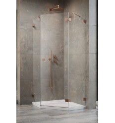 Kabina prysznicowa 80x90 Essenza Pro 8 Brushed Copper PTJ Radaway (10530000-93-01R + 10530400-01-01)