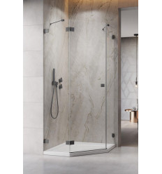 Kabina prysznicowa 80x80 Essenza Pro 8 Brushed GunMetal PTJ Radaway (10530000-92-01L + 10530100-01-01)