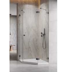 Kabina prysznicowa 80x90 Essenza Pro 8 Brushed GunMetal PTJ Radaway (10530000-92-01R + 10530400-01-01)