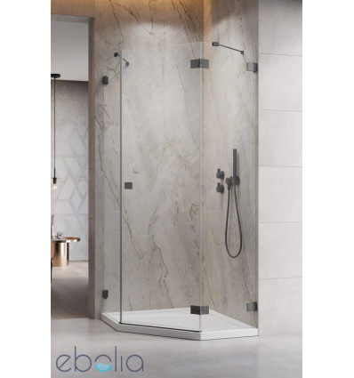 Kabina prysznicowa 80x90 Essenza Pro 8 Brushed GunMetal PTJ Radaway (10530000-92-01R + 10530400-01-01)