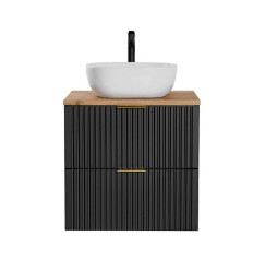 Zestaw meblowy 60 cm z umywalką nablatową Adel Black Comad (SET - ADB B 60CM WOTAN UN. 6252)