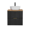 Zestaw meblowy 60 cm z umywalką nablatową Adel Black Comad (SET - ADB B 60CM WOTAN UN. 6252)
