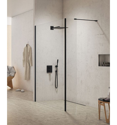 Kabina walk-in 140x50x200 New Modus Black New Trendy (EXK-5569/EXK-5571)
