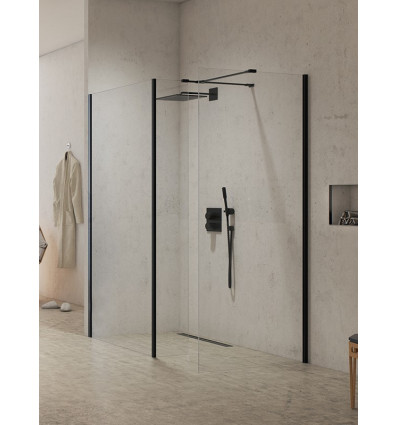 Kabina walk-in narożna 110/100/30 New Modus Black New Trendy (EXK-0067/EXK-0098/EXK-0088)