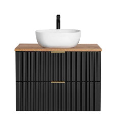 Zestaw meblowy 80 cm z umywalką nablatową Adel Black Comad (SET - ADB B 80CM WOTAN UN 6252)