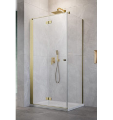 Kabina prysznicowa 80x70 Nes Brushed Light Gold KDJ B Radaway (10025080-98-01L + 10039070-01-01)
