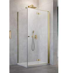 Kabina prysznicowa 80x70 Nes Brushed Light Gold KDJ B Radaway (10025080-98-01R + 10039070-01-01)