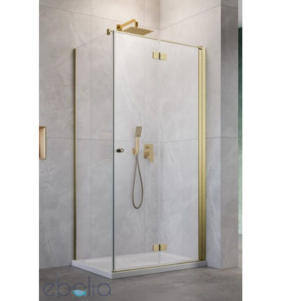Kabina prysznicowa 80x70 Nes Brushed Light Gold KDJ B Radaway (10025080-98-01R + 10039070-01-01)