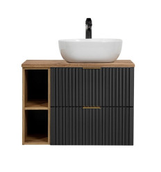 Zestaw meblowy 80cm z umywalką nablatową Adel Black Comad (SET - ADB B 80CM WOTAN 81-01 WOTAN UN 6252)