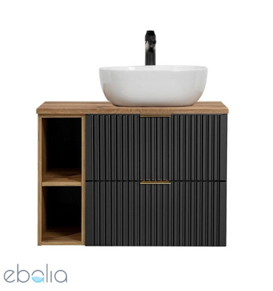 Zestaw meblowy 80cm z umywalką nablatową Adel Black Comad (SET - ADB B 80CM WOTAN 81-01 WOTAN UN 6252)