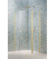 Kabina prysznicowa 80x90 Nes Brushed Light Gold PTJ Radaway (10052000-98-01R + 10052600-98-01)