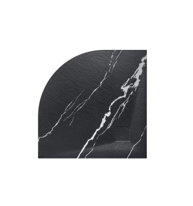 Brodzik półokrągły 90x90 Vexo Marble Black Besco (VMB-90-90-P)