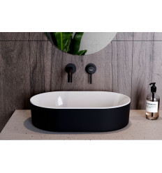 Umywalka nablatowa Lova 53 Black&White Besco (UMD-LBW-N)