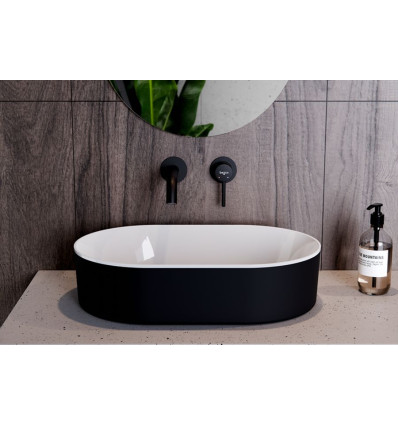Umywalka nablatowa Lova 53 Black&White Besco (UMD-LBW-N)