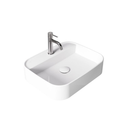 Umywalka nablatowa Assos Cera-Line 50 White Besco (UNC-50-ASB)