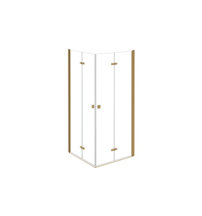 Kabina prysznicowa 90x90 Exo-H Brushed Gold Besco (KEHZS-90-195)