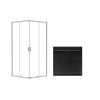 Kabina prysznicowa 80x80 Zarya Chrom + brodzik Axim SEN Besco (ZK-AXS80-190)