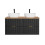 Zestaw meblowy 120cm z umywalkami nablatowymi Adel Black Comad (SET - ADB B 120CM WOTAN UN 6252)