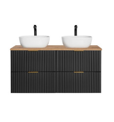 Zestaw meblowy 120cm z umywalkami nablatowymi Adel Black Comad (SET - ADB B 120CM WOTAN UN 6252)
