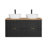 Zestaw meblowy 120cm z umywalkami nablatowymi Adel Black Comad (SET - ADB B 120CM WOTAN UN 6252)