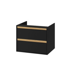 Tuto szafka wisząca 60 cm podumywalkowa 2 szuflady, czarny mat/dąb Excellent (MLEX.0103.600.BKBL)