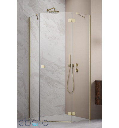 Kabina prysznicowa 80x80 Essenza Brushed Light Gold PTJ Radaway (1385010-98-01R + 1385049-01-01)