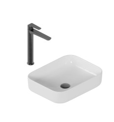 Zestaw promocyjny Cori 2.0 50x38 z baterią umywalkową wysoką Clever 2.0, grafit szczotkowany i korkiem Excellent (ZEPR.0053)