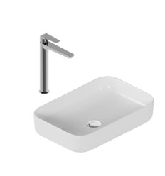 Zestaw promocyjny Cori 2.0 58x38 z baterią umywalkową wysoką Clever 2.0 chrom, korek klik-klak, chrom Excellent (ZEPR.0054)