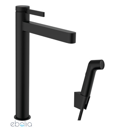 Bateria umywalkowa z główką Bidette i wężem Finoris czarny mat Hansgrohe (76220670)
