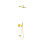 Zestaw prysznicowy podtynkowy 3-drożny STUDY złoto Tres (26237302OR)